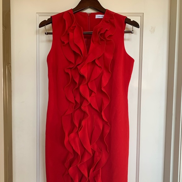 Womens Calvin Klein sleeveless red dress. Size 10P. Perfect condition. - Picture 1 of 3